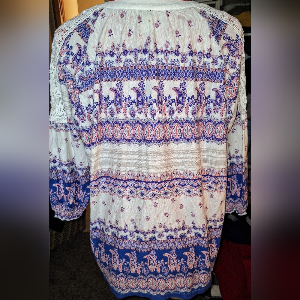 Vintage America Blues Blouse Size L - Picture 2 of 11